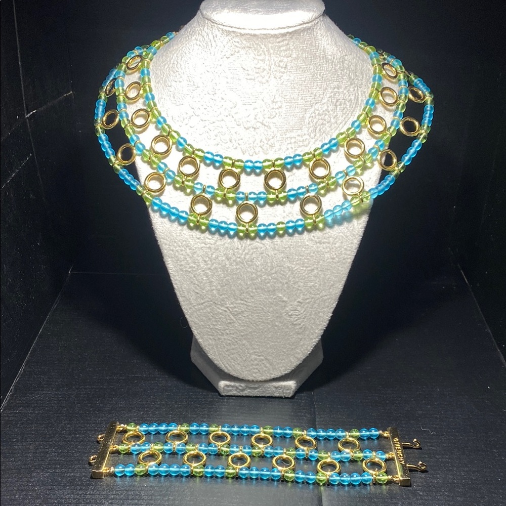 Givenchy Egyptian Revival Beaded Necklace with matching Bracelet set